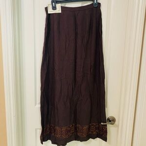 Max Studio Leon Max Vintage New Size L Wool Blend USA Maxi Skirt Brown Lagenlook
